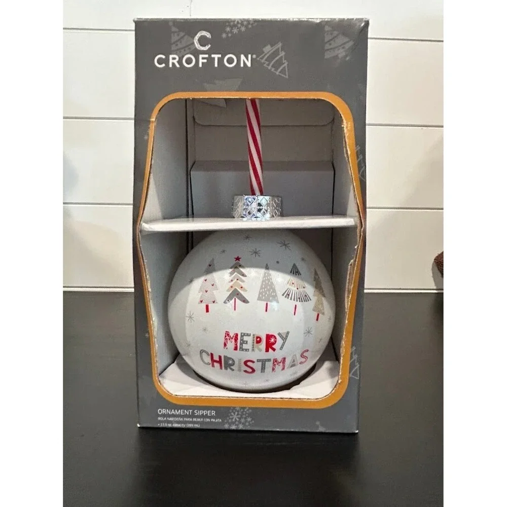 Lot of 2- Crofton Ornament Sipper 13.5oz with straw NEW‎